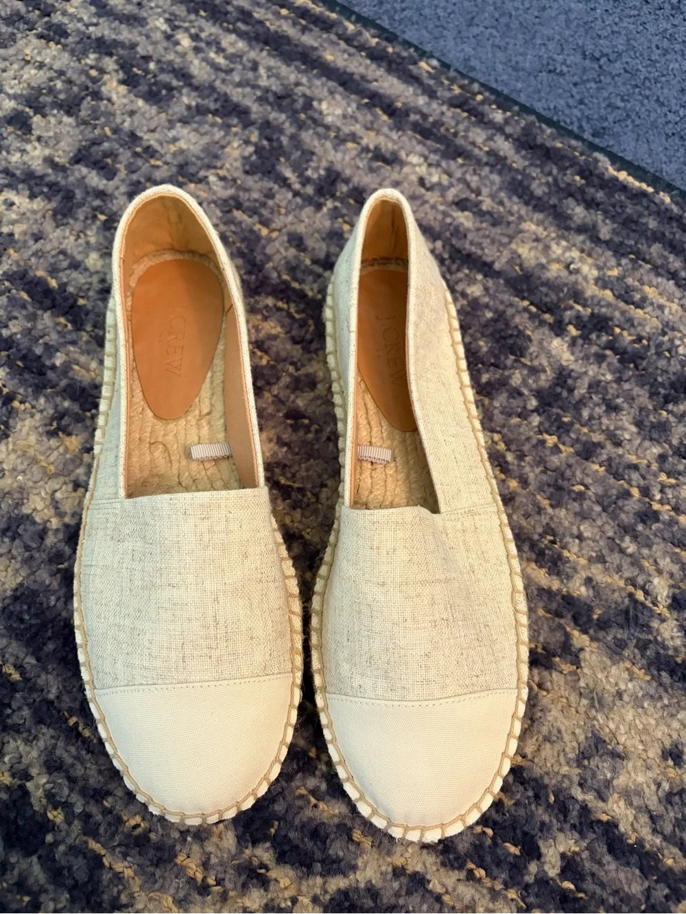 NWOT Beige and Gold Women's Slip-On Espadrille Flats